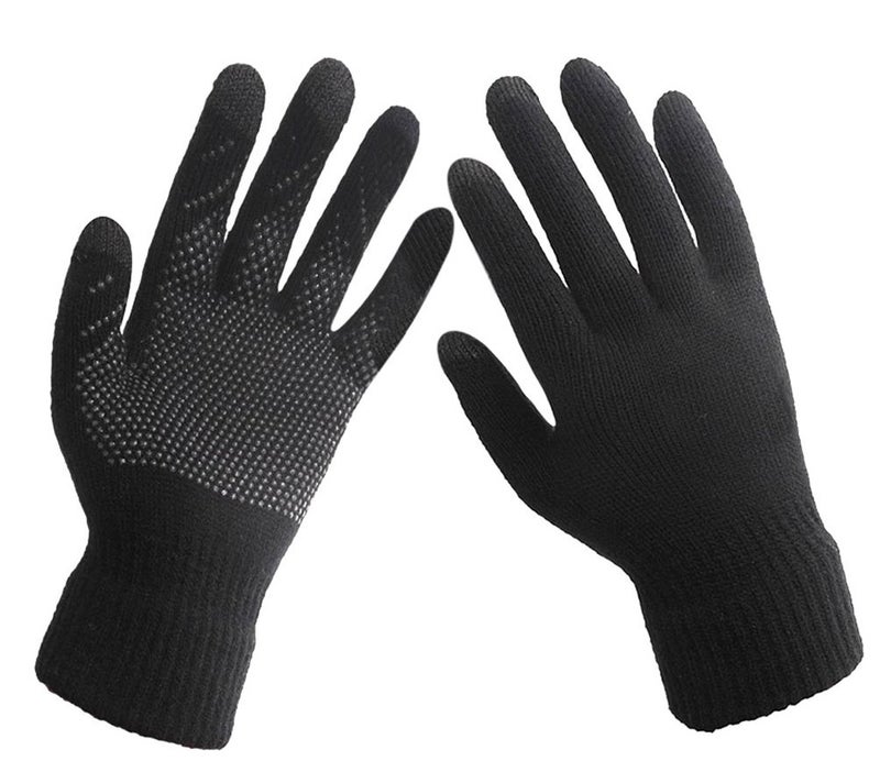 HINDAWI Winter Slouchy Beanie Gloves for Women Knit Warm Hats Skull Caps Touch Screen Mittens Black - Image 4